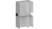 Schuhschrank >Portici< in Weiß Hg. / Schiefer - 114x200x35cm (BxHxT)
