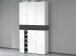 Schuhschrank >Portici< in Weiß Hg. / Schiefer - 114x200x35cm (BxHxT)