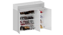 Schuhkommode >Portici< in Weiß Hg. / Weißlärche - 114x100x35cm (BxHxT)