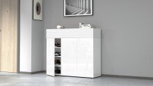 Schuhkommode >Portici< in Weiß Hg. / Weißlärche - 114x100x35cm (BxHxT)