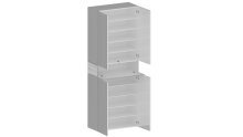 Schuhschrank >Portici< in Weiß Hg. / Weißlärche - 76x200x35cm (BxHxT)