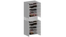 Schuhschrank >Portici< in Weiß Hg. / Weißlärche - 76x200x35cm (BxHxT)