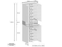 Schuhschrank >Portici< in Weiß Hg. / Weißlärche - 76x200x35cm (BxHxT)