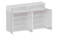 Schuhkommode >Portici< in Weiß Hg. / Weißlärche - 152x100x35cm (BxHxT)