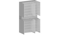 Schuhschrank >Portici< in Weiß Hg. / Weißlärche - 114x200x35cm (BxHxT)