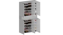 Schuhschrank >Portici< in Weiß Hg. / Weißlärche - 114x200x35cm (BxHxT)