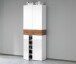 Schuhschrank >Portici< in Weiß Hg. / Wotan Eiche - 76x200x35cm (BxHxT)