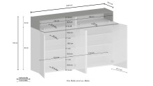 Schuhkommode >Portici< in Weiß Hg. / Wotan Eiche - 152x100x35 (BxHxT)