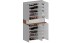 Schuhschrank >Portici< in Weiß Hg. / Wotan Eiche - 114x200x35 (BxHxT)