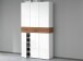 Schuhschrank >Portici< in Weiß Hg. / Wotan Eiche - 114x200x35 (BxHxT)
