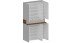 Schuhschrank >Portici< in Weiß Hg. / Wotan Eiche - 114x200x35 (BxHxT)