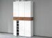 Schuhschrank >Portici< in Weiß Hg. / Wotan Eiche - 114x200x35 (BxHxT)
