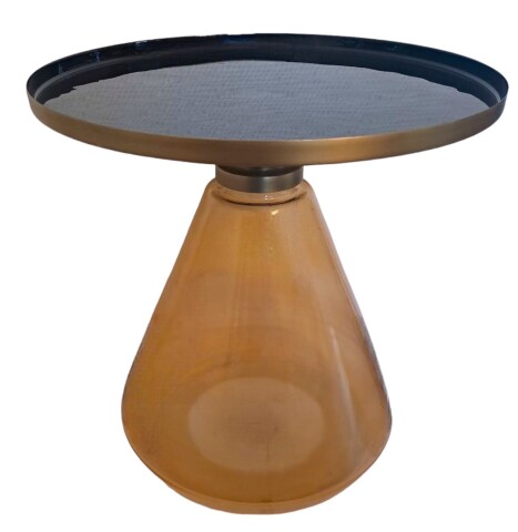 Beistelltisch >Brunello< in Braun, Glas - 45x45cm (HxD)