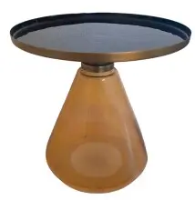 Beistelltisch >Brunello< in Braun, Glas - 45x45cm...