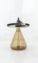 Beistelltisch >Brunello< in Braun, Glas - 45x45cm (HxD)