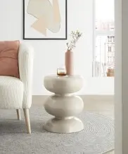 Beistelltisch >1151< in Creme, Eisen - 46x36cm (HxD)