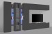 Wohnwand >Benevent< (7-teilig) in Anthrazit matt - 340x180x30 (BxHxT)