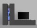 Wohnwand >Benevent< (4-teilig) in Anthrazit matt - 280x180x30 (BxHxT)