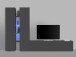 Wohnwand >Benevent< (4-teilig) in Anthrazit matt - 280x180x30 (BxHxT)