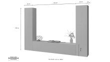 Wohnwand >Benevent< (3-teilig) in Anthrazit matt - 260x180x30 (BxHxT)