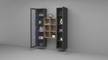 Wohnwand >Benevent< (3-teilig) in Anthrazit matt - 140x180x30 (BxHxT)