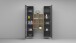 Wohnwand >Benevent< (3-teilig) in Anthrazit matt - 140x180x30 (BxHxT)