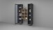 Wohnwand >Benevent< (3-teilig) in Anthrazit matt - 140x180x30 (BxHxT)