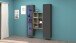 Wohnwand >Benevent< (3-teilig) in Anthrazit matt - 140x180x30 (BxHxT)