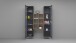 Wohnwand >Benevent< (3-teilig) in Anthrazit matt - 140x180x30 (BxHxT)