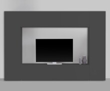 Wohnwand >Benevent< (4-teilig) in Anthrazit matt - 260x180x30 (BxHxT)