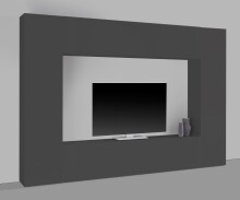 Wohnwand >Benevent< (4-teilig) in Anthrazit matt - 260x180x30 (BxHxT)
