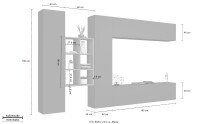Wohnwand >Benevent< (5-teilig) in Anthrazit matt - 320x180x30 (BxHxT)