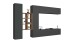 Wohnwand >Benevent< (5-teilig) in Anthrazit matt - 320x180x30 (BxHxT)