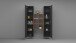 Wohnwand >Benevent< (3-teilig) in Anthrazit matt - 140x180x30 (BxHxT)