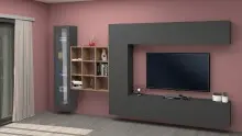 Wohnwand >Benevent< (5-teilig) in Anthrazit matt -...