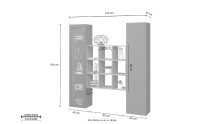 Wohnwand >Benevent< (3-teilig) in Anthrazit matt - 170x180x30 (BxHxT)