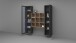 Wohnwand >Benevent< (3-teilig) in Anthrazit matt - 170x180x30 (BxHxT)