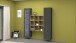 Wohnwand >Benevent< (3-teilig) in Anthrazit matt - 170x180x30 (BxHxT)