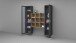 Wohnwand >Benevent< (3-teilig) in Anthrazit matt - 170x180x30 (BxHxT)