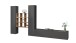 Wohnwand >Benevent< (4-teilig) in Anthrazit matt - 350x180x30 (BxHxT)