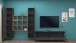 Wohnwand >Benevent< (4-teilig) in Anthrazit matt - 350x180x30 (BxHxT)