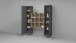 Wohnwand >Benevent< (3-teilig) in Anthrazit matt - 170x180x30 (BxHxT)