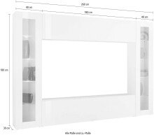 Wohnwand >Benevent< (4-teilig) in Anthrazit matt - 260x180x30 (BxHxT)