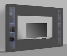 Wohnwand >Benevent< (4-teilig) in Anthrazit matt -...