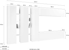 Wohnwand >Benevent< (7-teilig) in Anthrazit matt - 340x180x30 (BxHxT)