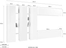 Wohnwand >Benevent< (7-teilig) in Anthrazit matt - 340x180x30 (BxHxT)