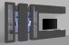 Wohnwand >Benevent< (7-teilig) in Anthrazit matt - 340x180x30 (BxHxT)