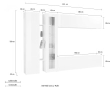 Wohnwand >Benevent< (5-teilig) in Anthrazit matt - 280x180x30 (BxHxT)
