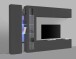Wohnwand >Benevent< (5-teilig) in Anthrazit matt - 280x180x30 (BxHxT)
