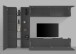 Wohnwand >Benevent< (5-teilig) in Anthrazit matt - 280x180x30 (BxHxT)